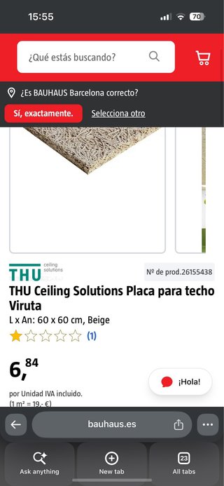 Paneles Insonorizados 60x60 techo