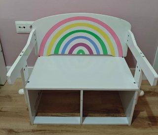 Baúl y Banco/pupitre Infantil con Arcoíris