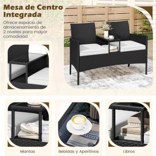 COSTWAY Banco da Giardino con Tavolo Integrato