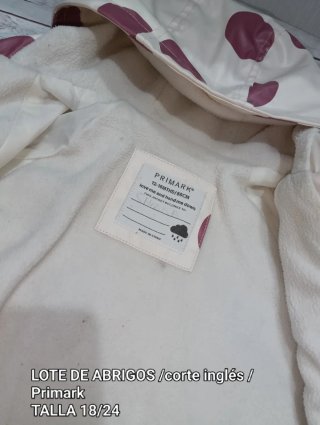 LOTE De Abrigos Niña El Corte Inglés Talla 18-24 M