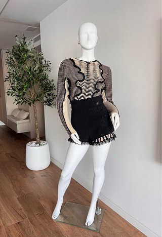 Jersey Tricot Chic textura y punto calado T. L