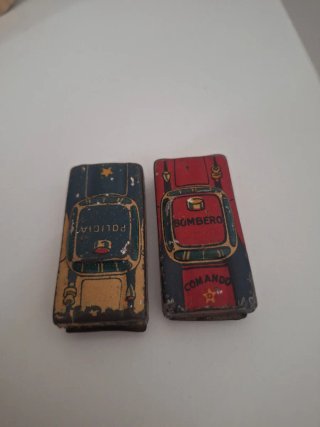 2 Antichi Trenini Giocattolo in Lamiera