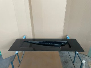 Encimera de baño de vidrio.