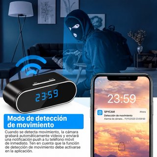 Reloj Cámara Oculta WiFi 1080P Visión Nocturna