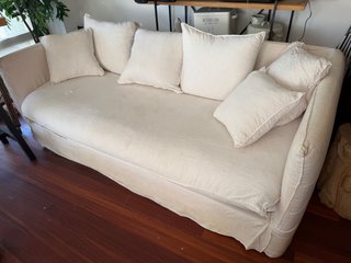 Sofá de 3/4 plazas de lino blanco Maison du Monde