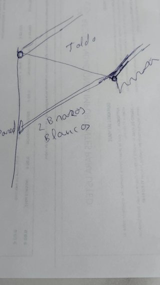 Brazos para toldo metálicos blancos