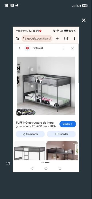 Litera IKEA TUFFING gris oscuro
