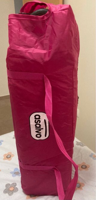 Cuna de Viaje Asalvo Rosa – ¡Como Nueva y Urge HOY