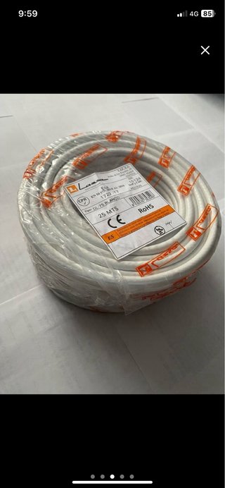 Cable de Antena Lazsa DL-75 Blanco 25 Metros