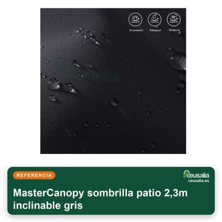 MasterCanopy sombrilla patio 2,3m inclinable gris