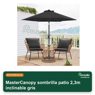 MasterCanopy sombrilla patio 2,3m inclinable gris