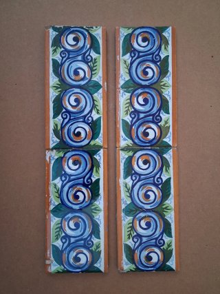 Set de 4 Cenefas de Azulejos Antiguos
