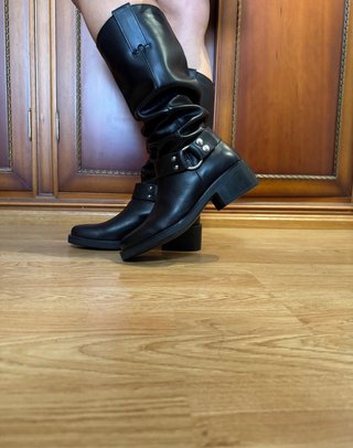 Botas Altas de Cuero Negras Talla 37