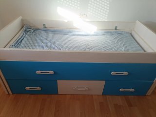 Cama Compacta Juvenil con 2 Camas y 3 Cajones
