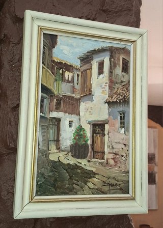 Cuadro Pintura Óleo Paisaje Urbano