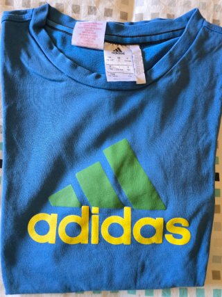 Camiseta Adidas Azul Verde Talla 13-14A 164cm