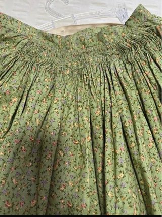 Falda de baturra verde y morada