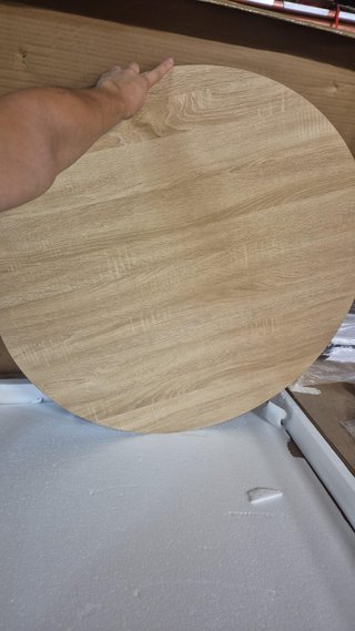 Mesa Comedor Redonda 90cm 2 Personas Nat/Blanco