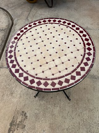 Mesa redonda cerámica terraza