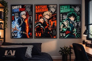Póster A3 My Hero Academia (Shoto, Bakugo, Izuku)
