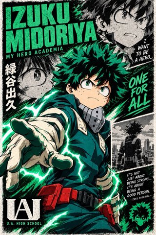 Póster A3 My Hero Academia (Shoto, Bakugo, Izuku)