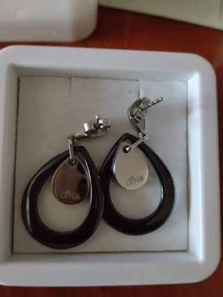 Pendientes Lotus Plata y Gris