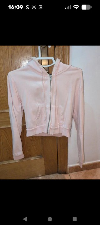 Sudadera Rosa con Capucha y Cremallera