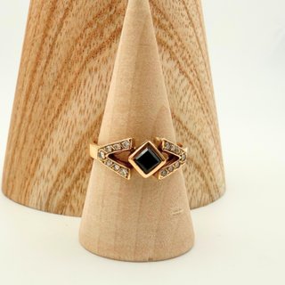 Anillo Diamantes Oro 18K; Talla 14; 2,96g.