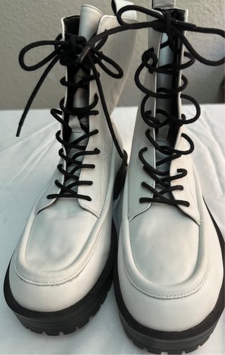 Botas Blancas de Piel Zara Talla 39