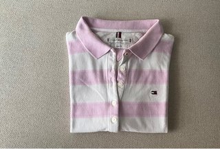 Polo Tommy Hilfiger Rayas Rosa y Blanco