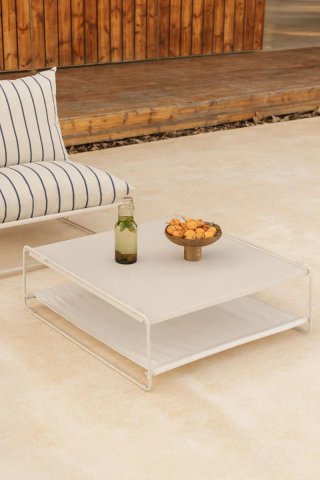 Mesa auxiliar jardín convertible puff acero amaro