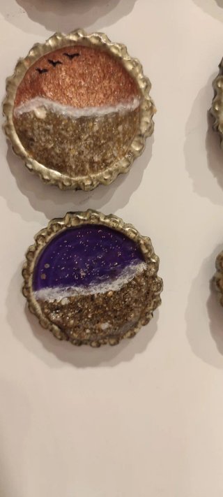 Imanes y llaveros retro chapas recicladas