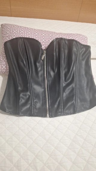 Corsé de Polipiel Negro Talla XL