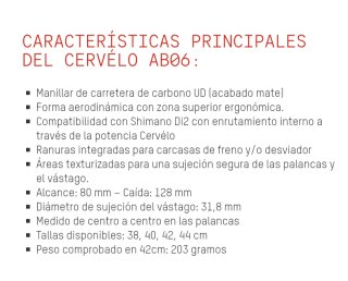 Manillar carbono Cervélo AB06 380mm
