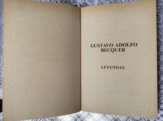 LEYENDAS Y NARRACIONES – Gustavo  Adolfo Bécquer