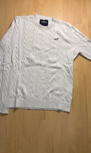 Jersey Hollister de punto trenzado blanco