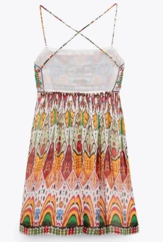 Vestido Zara bordado talla XS