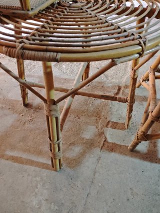 Conjunto Vintage de Caña y Ratán