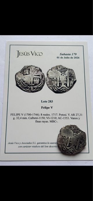 8 Reales 1717 (MBC-) Potosí Felipe V
