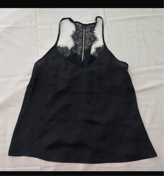 Camiseta lencera negra talla S