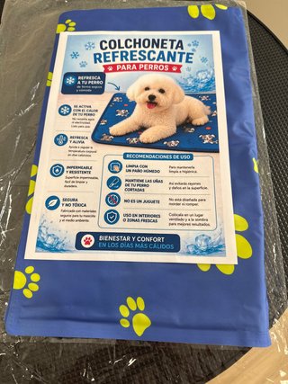 Colchoneta Refrescante Perros Azul/Amarillo