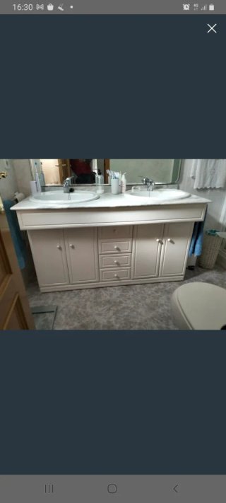 Mueble de baño doble seno madera