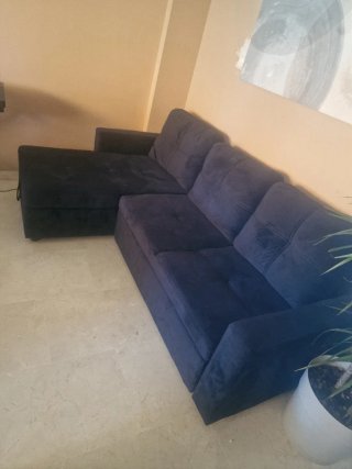 Sofá Cama Chaise Longue Negro