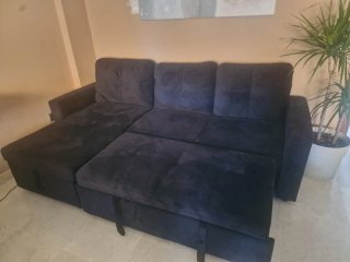 Sofá Cama Chaise Longue Negro