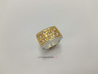 anillo oro 18k con piedra t. 14 (17,2 mm)