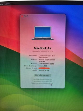 MacBook Air 2015 i5 8GB RAM 500GB SSD