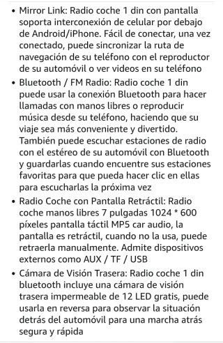 Radio con Pantalla 7 Pulgadas para Coche