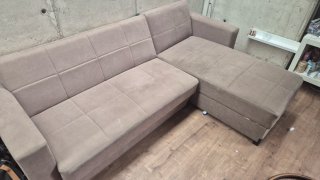 Sofá-cama con Chaise Longue Beige