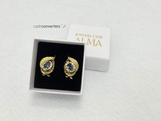 pendientes oro 18k con piedra