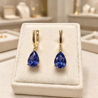 Pendientes tanzanita hechos a mano plata 925